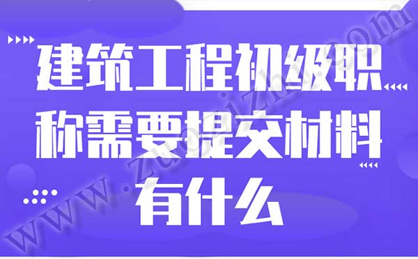 初级职称需要提交职称申报材料有什么