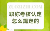 职称考核认定怎么规定的？简单直接的说！