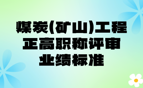 煤炭（矿山）工程正高职称评审